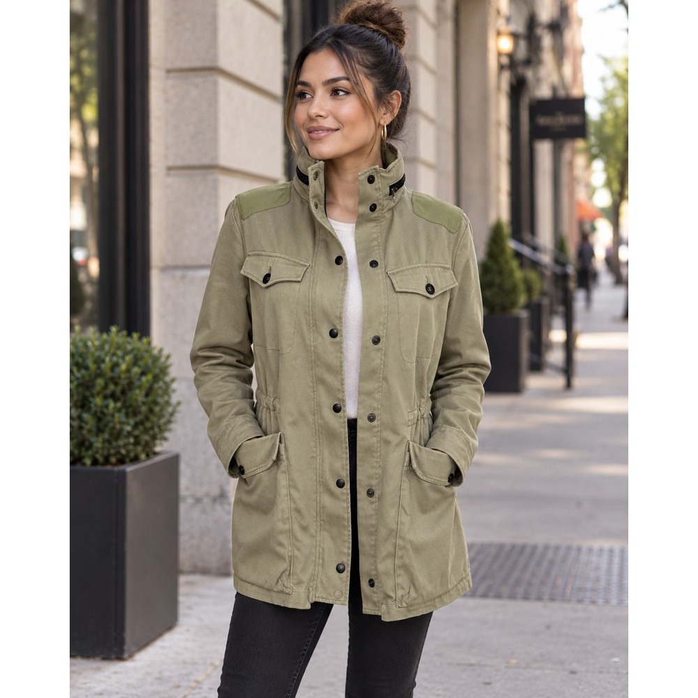 Rag & Bone Womens Military Field Jacket Olive Green M Utility Funnel Neck Coat